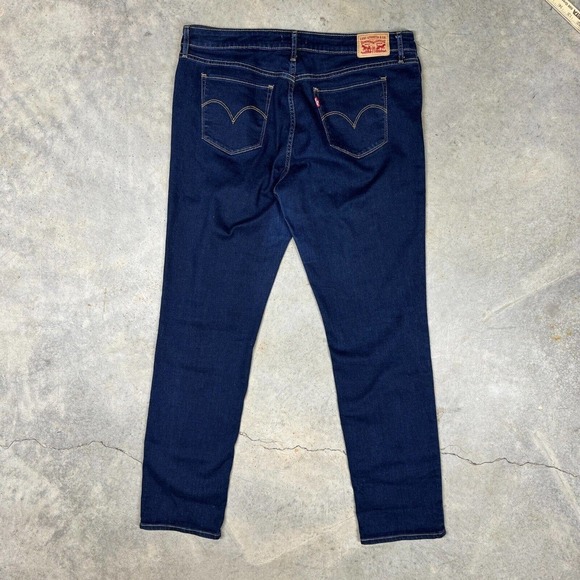 Levis Womens Jeans 712 Slim Mid Rise Stretch Denim 38x31 Dark Wash Tapered - Picture 2 of 12